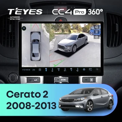 Штатная магнитола Teyes CC4 Pro 360 8/128 Kia Cerato 2 TD (2008-2013) F2 (13")
