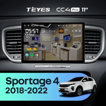 Штатная магнитола Teyes CC4 Pro 12/256 Kia Sportage 4 QL (2018-2022) Тип-A (11")