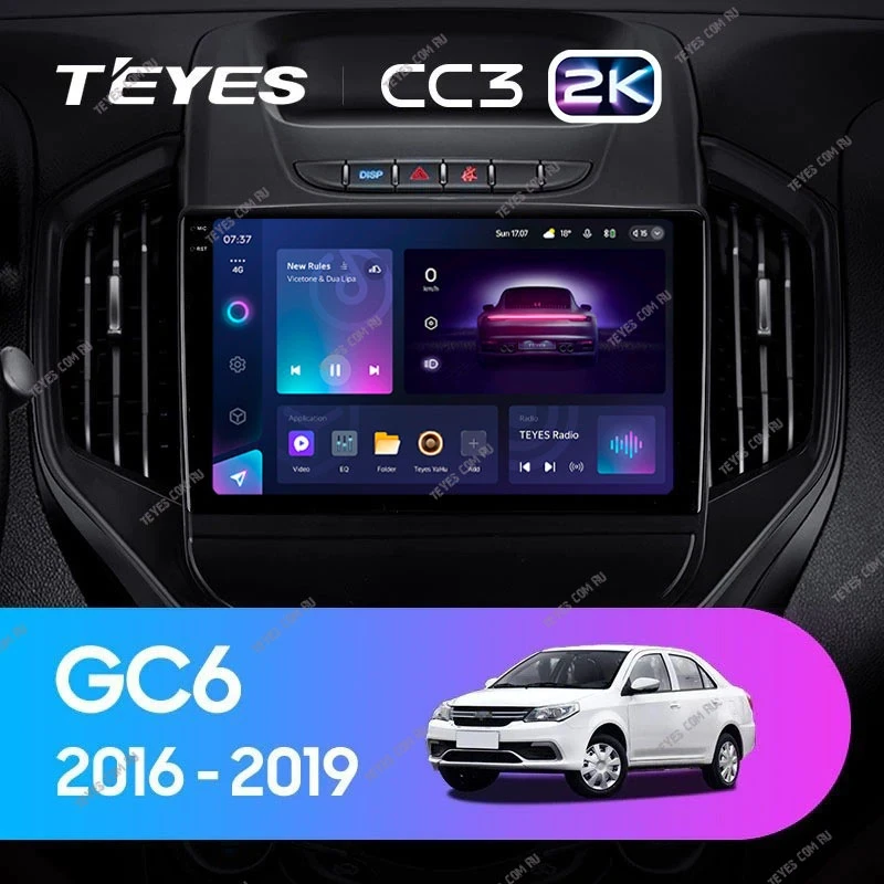 Штатная магнитола Teyes CC3 2K 4/64 Geely GC6 (2016-2019)