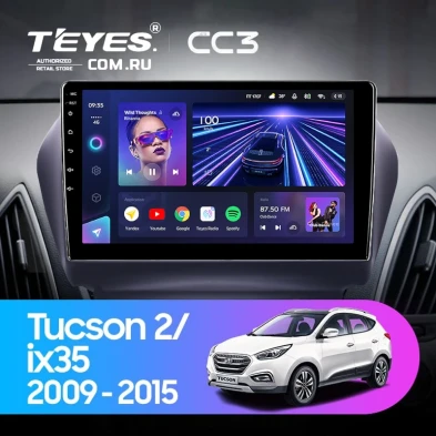 Штатная магнитола Teyes CC3 4/32 Hyundai ix35 (2009-2015) (Tucson 2) Тип-C (10")