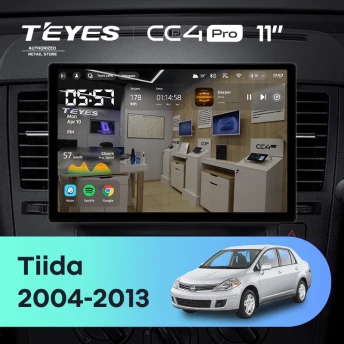Штатная магнитола Teyes CC4 Pro 8/128 Nissan Tiida C11 (2004-2013) F2 (11")