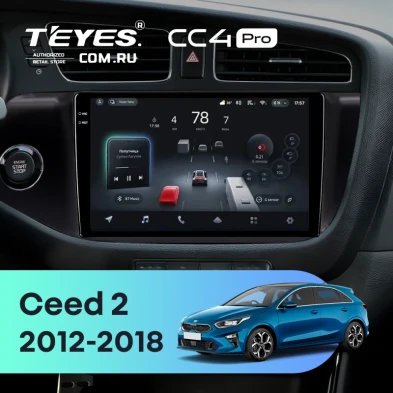 Штатная магнитола Teyes CC4 Pro 12/256 Kia Ceed 2 JD (2012-2018) (матовая)