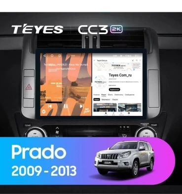 Штатная магнитола Teyes CC3 2K 6/128 Toyota Land Cruiser Prado 150 (2009-2013) F2 Тип-A (13")