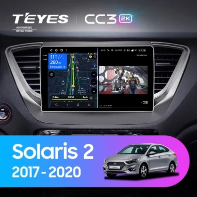 Штатная магнитола Teyes CC3 2K 6/128 Hyundai Solaris 2 (2017-2020) F1 Тип-A