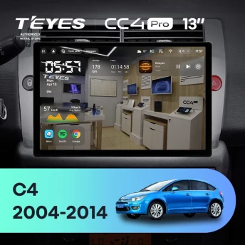 Штатная магнитола Teyes CC4 Pro 12/256 Citroen C4 (2004-2014) (13")