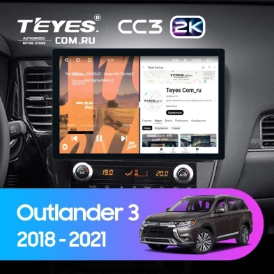 Штатная магнитола Teyes CC3 2K 4/64 Mitsubishi Outlander 3 (2018-2021) (11")