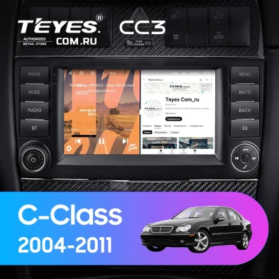 Штатная магнитола Teyes CC3 4/32 Mercedes-Benz C-Class W203 W209 C180 C200 CL203 C209 A209 (2004-2011) 7"