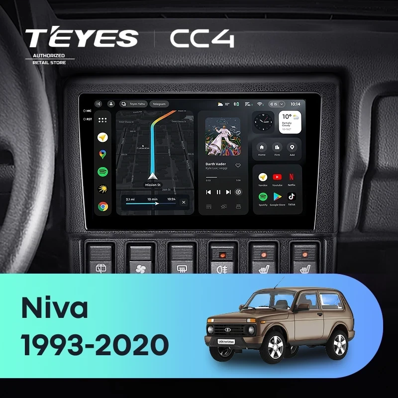 Штатная магнитола Teyes CC4 6/64 LADA Niva (1993-2020)