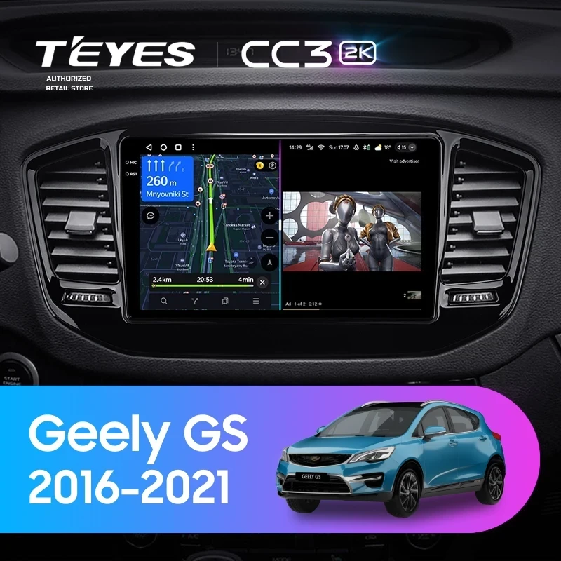 Штатная магнитола Teyes CC3 2K 6/128 Geely GS (2016-2021)