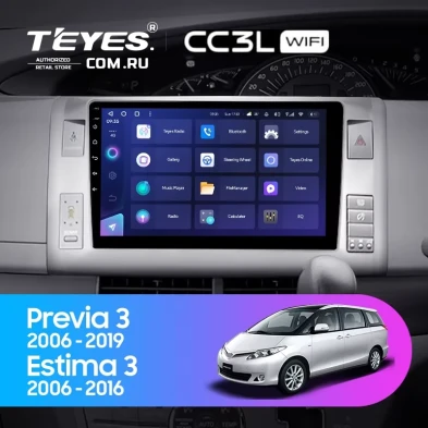Штатная магнитола Teyes CC3L WiFi 2/32 Toyota Estima AHR20 XR50 3 (2006-2016) Правый руль