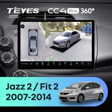 Штатная магнитола Teyes CC4 Pro 360 12/256 Honda Fit 2 GE (2007-2014) (13")