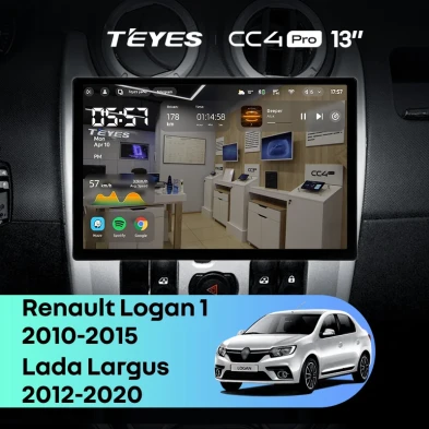 Штатная магнитола Teyes CC4 Pro 12/256 Renault Logan 1 (2010-2015) (13")