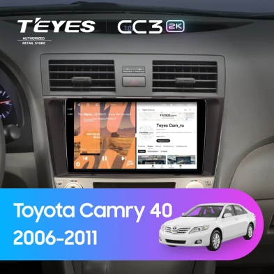 Штатная магнитола Teyes CC3 2K 4/32 Toyota Camry 6 XV 40 (2006-2011) F3 (черная)