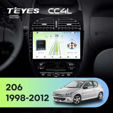 Штатная магнитола Teyes CC4L 6/64 Peugeot 206 (1998-2012) F1