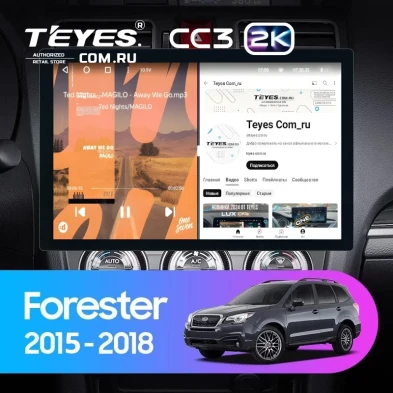 Штатная магнитола Teyes CC3 2K 6/128 Subaru Forester SJ (2015-2018) (13")