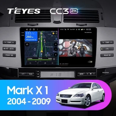 Штатная магнитола Teyes CC3 2K 360 6/128 Toyota Mark X X120 (2004-2009) Правый руль