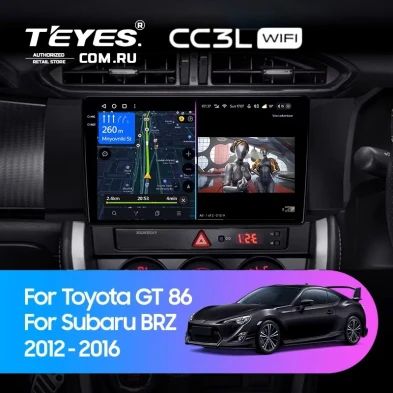 Штатная магнитола Teyes CC3L WiFi 2/32 Subaru BRZ (2012-2016) Правый руль