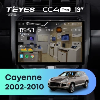 Штатная магнитола Teyes CC4 Pro 8/128 Porsche Cayenne I 1 9PA (2002-2010) (13")