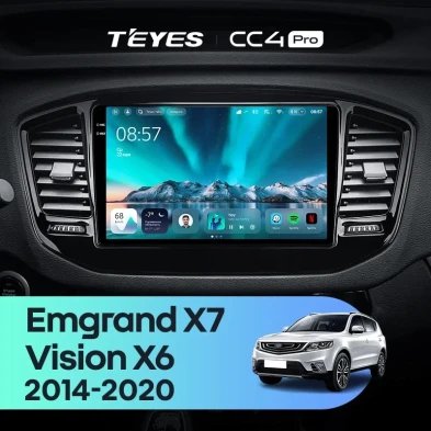 Штатная магнитола Teyes CC4 Pro 12/256 Geely Emgrand X7 (2014-2020)