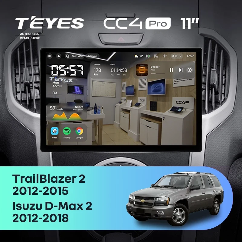 Штатная магнитола Teyes CC4 Pro 12/256 Isuzu D-Max 2 (2012-2018) (11")