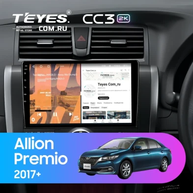 Штатная магнитола Teyes CC3 2K 360 6/128 Toyota Premio (T260) (2017-2021)