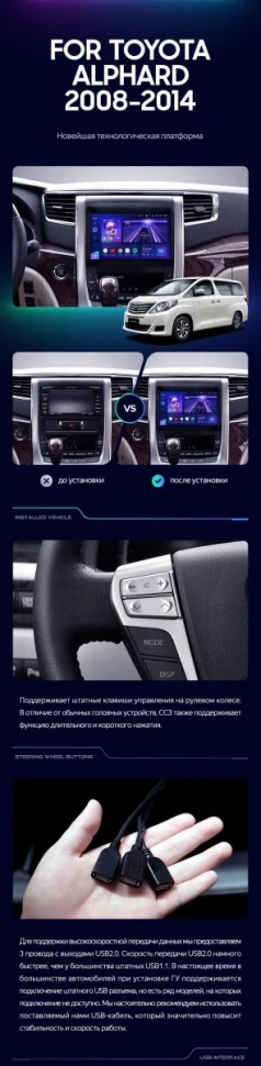 Штатная магнитола Teyes CC3 4/32 Toyota Alphard H20 (2008-2014)