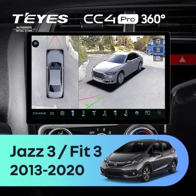 Штатная магнитола Teyes CC4 Pro 8/128 Honda Jazz 3 (2015-2020) Тип-A Правый руль (13")