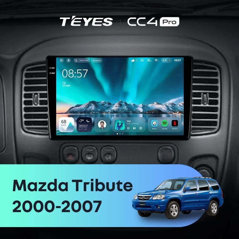 Штатная магнитола Teyes CC4 Pro 8/128 Mazda Tribute (2000-2007)