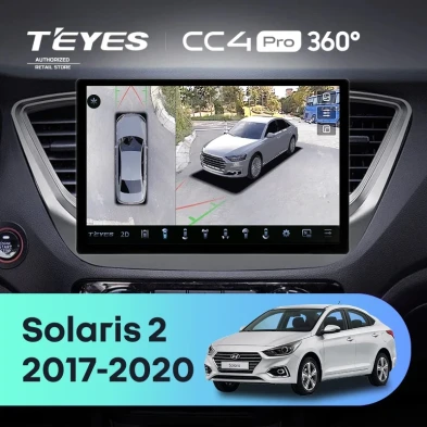Штатная магнитола Teyes CC4 Pro 360 12/256 Hyundai Solaris 2 (2017-2020) F1 Тип-B (13")