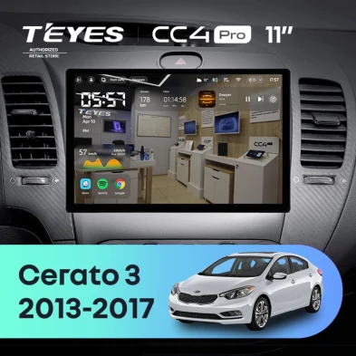 Штатная магнитола Teyes CC4 Pro 12/256 Kia Cerato 3 YD (2013-2017) F1 Тип-AB (11")