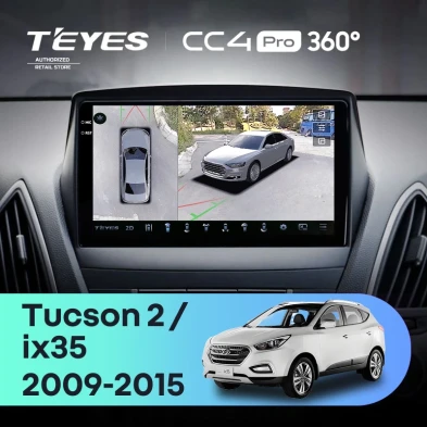 Штатная магнитола Teyes CC4 Pro 360 8/128 Hyundai ix35 (2009-2015) (Tucson 2) Тип-C