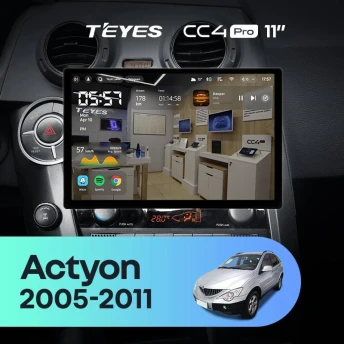 Штатная магнитола Teyes CC4 Pro 8/128 SsangYong Actyon C100 (2005-2011) (11")