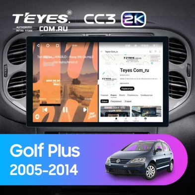 Штатная магнитола Teyes CC3 2K 360 6/128 Volkswagen Golf Plus (2005-2014) (серая) F2 (13")