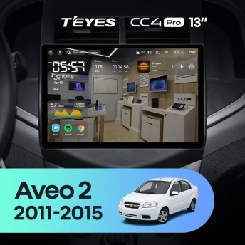 Штатная магнитола Teyes CC4 Pro 12/256 Chevrolet Aveo 2 (2011-2015) (13")