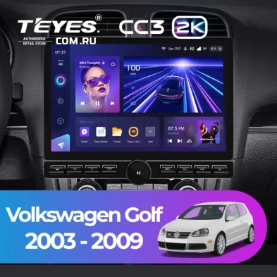 Штатная магнитола Teyes CC3 2K 6/128 Volkswagen Golf (2003-2009) (13" с кнопками)