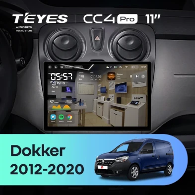 Штатная магнитола Teyes CC4 Pro 12/256 Renault Dokker (2012-2020) (11")