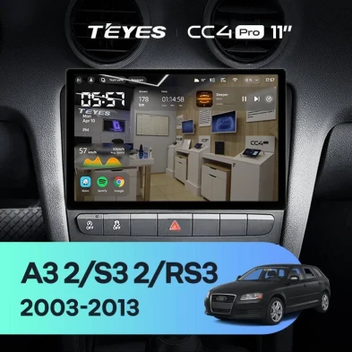 Штатная магнитола Teyes CC4 Pro 8/128 Audi A3 2 8P (2003-2013) (11")